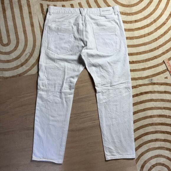 SOUTHPOLE • WHITE MOTO BIKER RIBBED JEANS - Picture 2 of 6